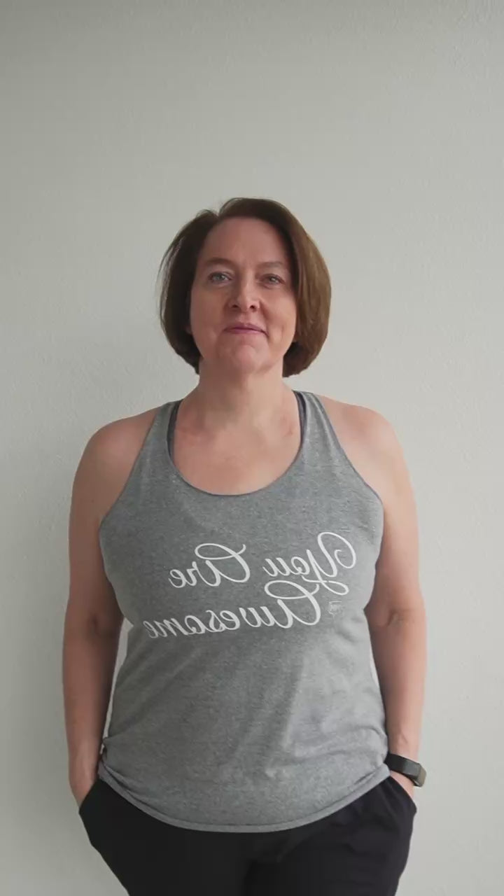 "You Are Awesome" | Mirror Motivations™ Women's Racerback Tank – Heather Grey